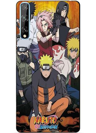 Силиконовый чехол бампер для huawei p smart s с рисунком naruto