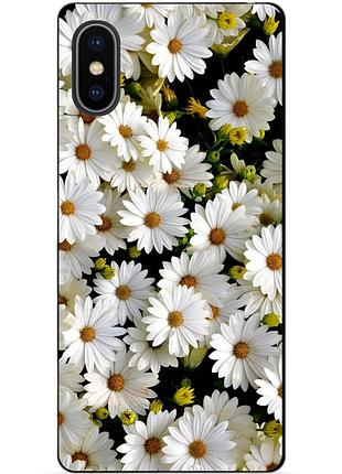 Силіконовий чохол бампер для iphone xs з малюнком ромашки квіти