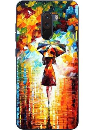 Бампер силиконовый для xiaomi pocophone f1 с рисунком под зонтом