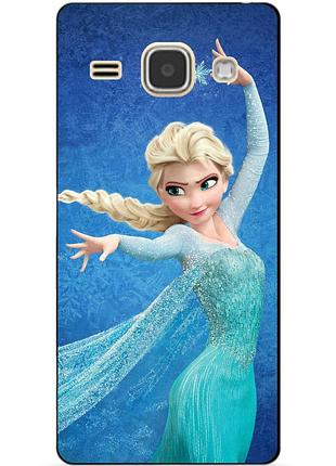 Чехол силиконовый бампер для samsung j120 galaxy j1-2016 с рисунком эльза