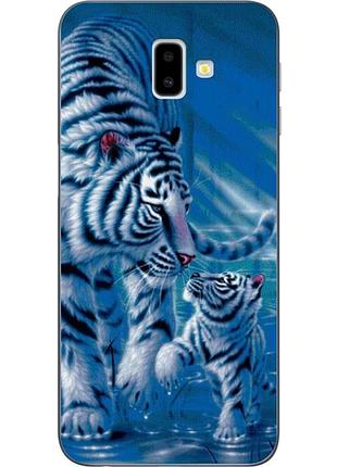 Бампер силиконовый для samsung j6 plus galaxy j610 с рисунком тигр