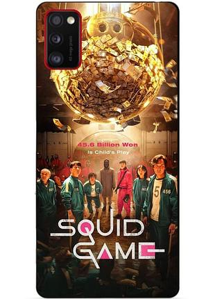Силиконовый бампер чехол для samsung a41 galaxy a415f с картинкой игра в кальмара