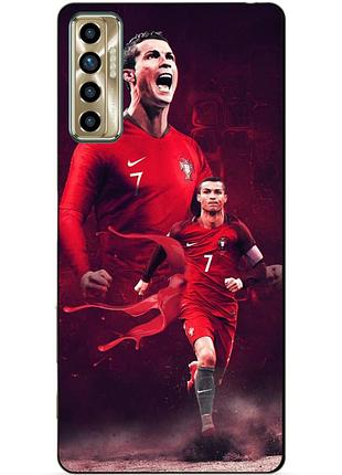 Силиконовый бампер чехол для tecno camon 17p с рисунком ronaldo