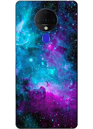 Силиконовый бампер чехол для tecno spark 6 с рисунком галактика