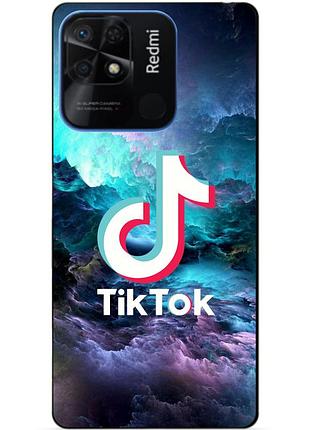 Силиконовый бампер чехол для xiaomi redmi 10c с рисунком tik tok