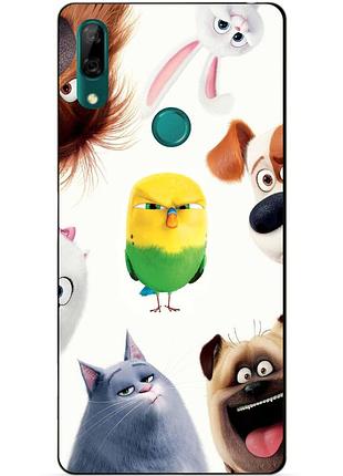 Силиконовый чехол бампер для huawei p smart z с рисунком тайная жизнь домашних животных