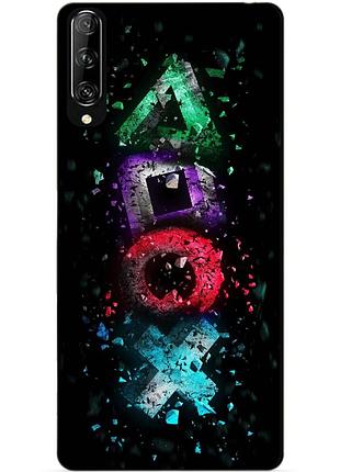 Силиконовый чехол бампер для huawei p smart pro с рисунком sony playstation