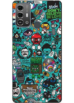 Силіконовий бампер чохол для zte blade a53 pro з малюнком стикери