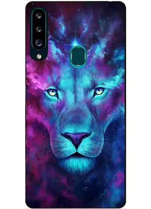 Силиконовый чехол бампер для samsung a20s 2019 galaxy a207f с рисунком лев