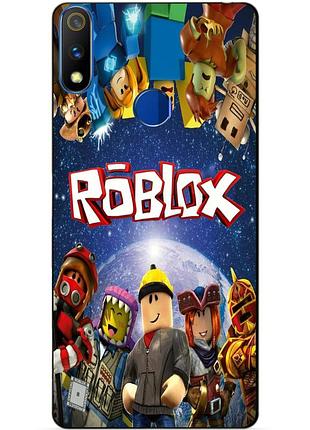 Силиконовый чехол бампер для realme 3 pro с рисунком роблокс