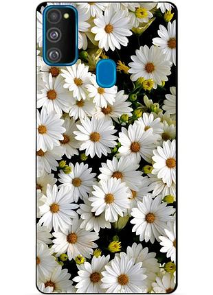 Силіконовий бампер чохол для samsung m21 galaxy m215f з малюнком ромашки