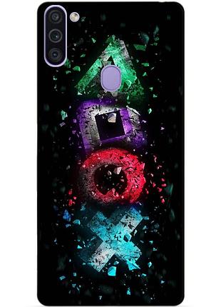 Силіконовий бампер чохол для samsung m11 з малюнком sony playstation