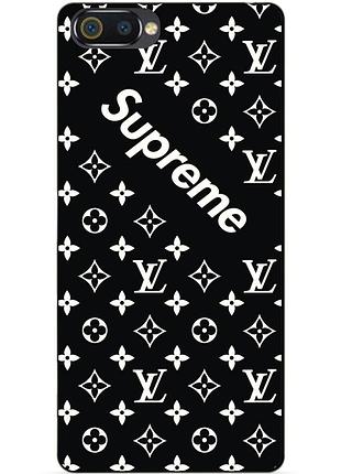Силиконовый чехол бампер для realme c2 с рисунком supreme