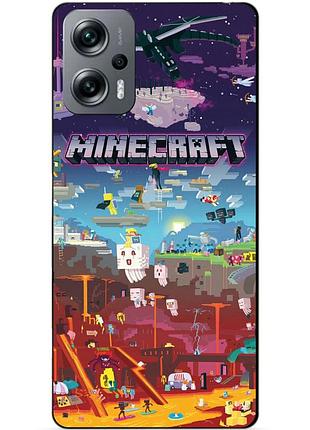 Силиконовый бампер чехол для xiaomi poco x4 gt игра майнкрафт