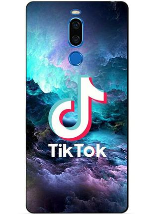 Силиконовый бампер чехол для meizu x8 с рисунком tik tok