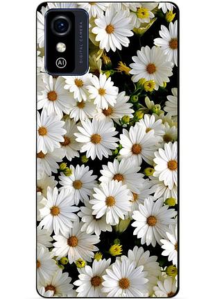 Силиконовый бампер чехол для zte blade l9 с рисунком ромашки