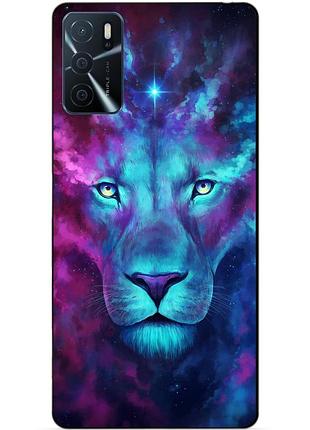 Силиконовый бампер чехол для oppo a16/a54s с рисунком космический лев