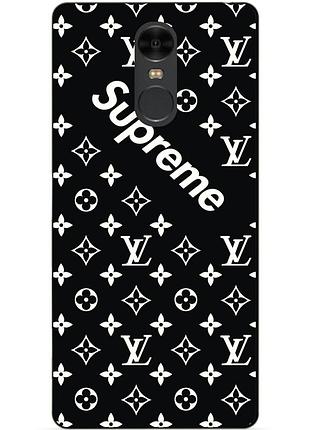 Силиконовый чехол бампер для xiaomi redmi note 4 с рисунком supreme lv