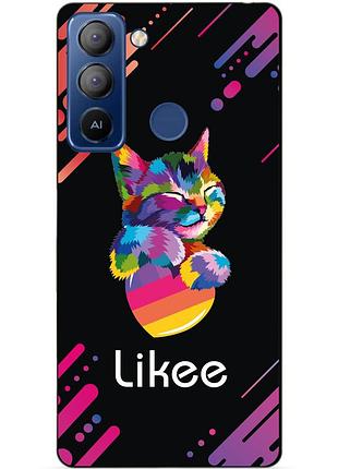 Силиконовый чехол бампер для tecno pop 5 pro с рисунком likee лайки
