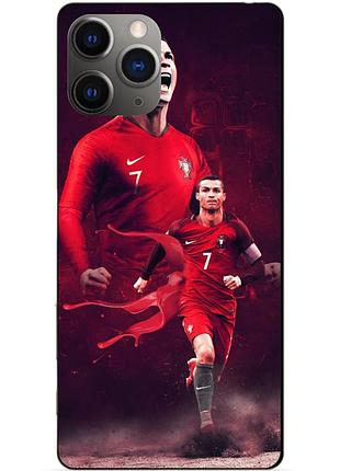 Силіконовий чохол бампер для iphone 11 pro max з малюнком ronaldo португалі роналдо