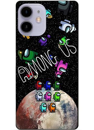 Силиконовый чехол бампер для iphone 11 с рисунком амонг ас among us