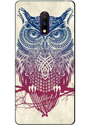 Силиконовый чехол бампер для realme x с рисунком сова