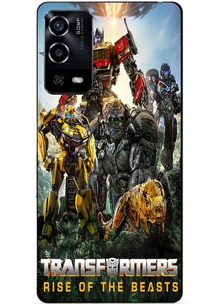 Силиконовый чехол бампер для oppo a55 звероботы трансформеры transformers