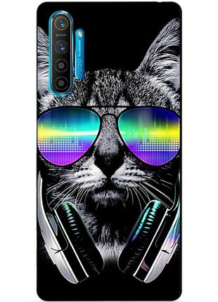 Силіконовий чохол бампер для realme x2 з малюнком музичний кіт