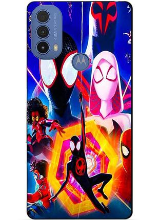 Силиконовый чехол бампер для motorola moto e20 с картинкой spider man человек паук
