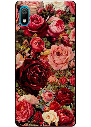 Чехол силиконовый для huawei y5 2019 с рисунком красные розы