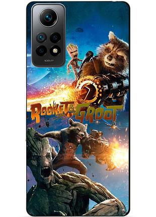 Силіконовий бампер чохол для xiaomi redmi note 12 pro єнот ракета грут стражі галактики rocket groot