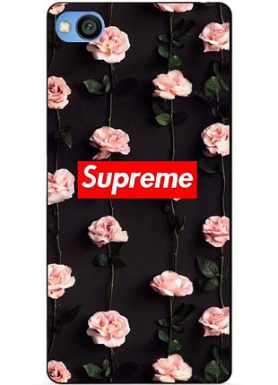 Бампер силіконовий чохол для xiaomi redmi go з малюнком supreme на трояндах
