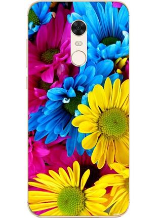 Бампер силіконовий для xiaomi redmi 5 plus з малюнком хризантеми
