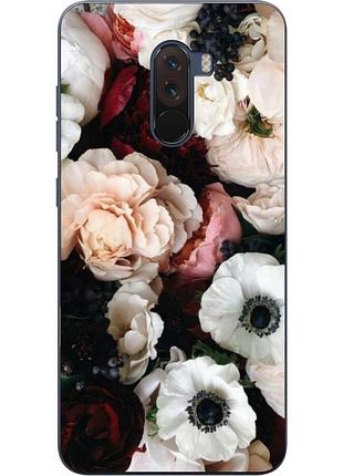 Силиконовый чехол для xiaomi pocophone f1 с рисунком маки