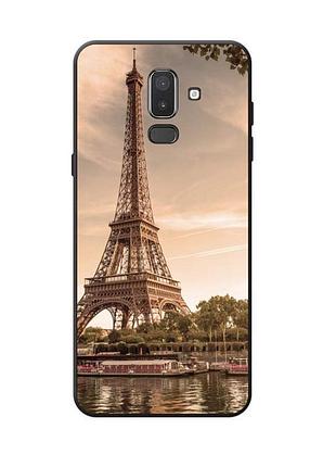 Силиконовый чехол для samsung j8 / a6 plus с рисунком париж эйфелева башня