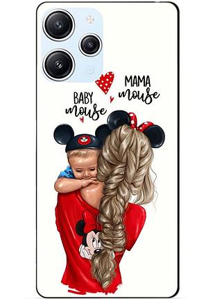 Силиконовый бампер чехол для xiaomi redmi 12 рисунок мама и малыш