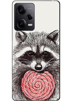 Силиконовый чехол бампер для xiaomi redmi note 12 pro 5g с рисунком енот