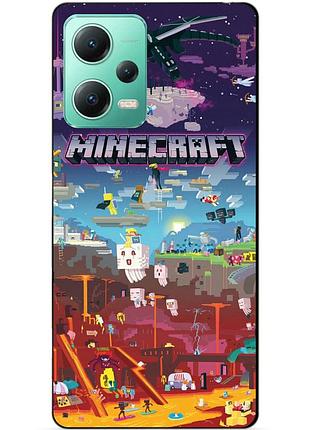 Силиконовый чехол бампер для xiaomi redmi note 12 5g игра minecraft майнкрафт