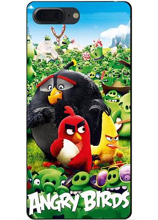 Силіконовий чохол бампер для iphone 7 plus з малюнком angry birds енгрі бердс
