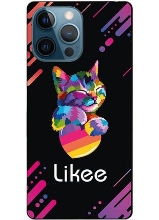 Силіконовий чохол бампер для iphone 13 pro max з малюнком likee лайки