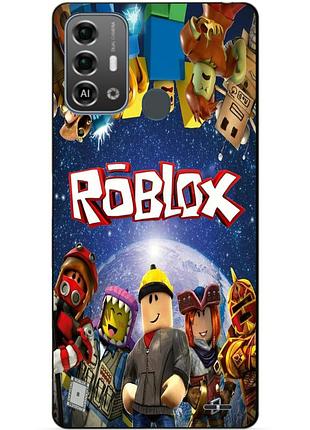 Силиконовый бампер чехол для zte blade a53 pro с рисунком роблокс roblox