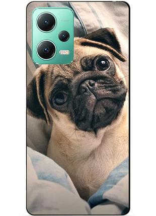 Силиконовый чехол бампер для xiaomi redmi note 12 5g с рисунком фото мопс