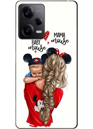 Силиконовый чехол бампер для xiaomi redmi note 12 pro 5g с рисунком мама и малыш