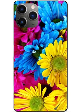 Силіконовий чохол бампер для iphone 11 pro max з малюнком хризантеми квіти