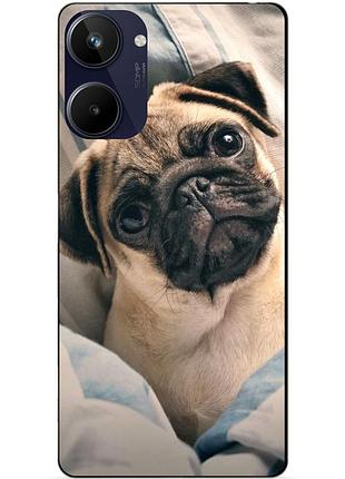 Силиконовый чехол бампер для realme 10 с рисунком фото мопс