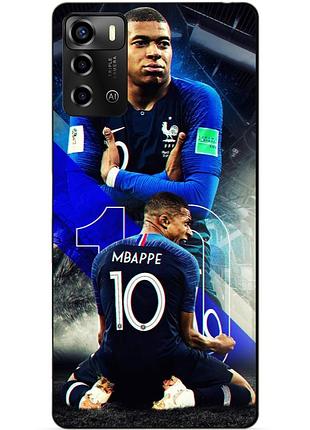 Силиконовый бампер чехол для zte blade a72 с рисунком mbappe франция