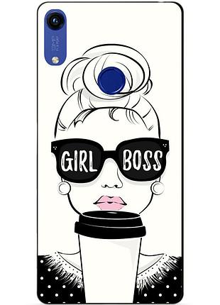 Бампер силиконовый чехол для huawei honor 8a с рисунком girl boss