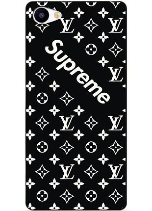 Силиконовый бампер чехол для meizu u20 с рисунком supreme lv