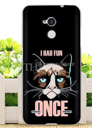 Силиконовый бампер чехол для zte blade v7 lite с рисунком кот