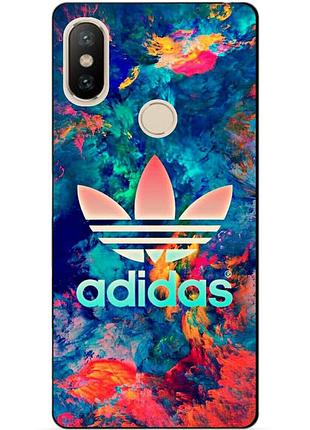 Силиконовый бампер чехол для xiaomi redmi s2 с рисунком адидас